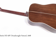 Martin HD-28V Dreadnought Natural, 2008 Full Rear View