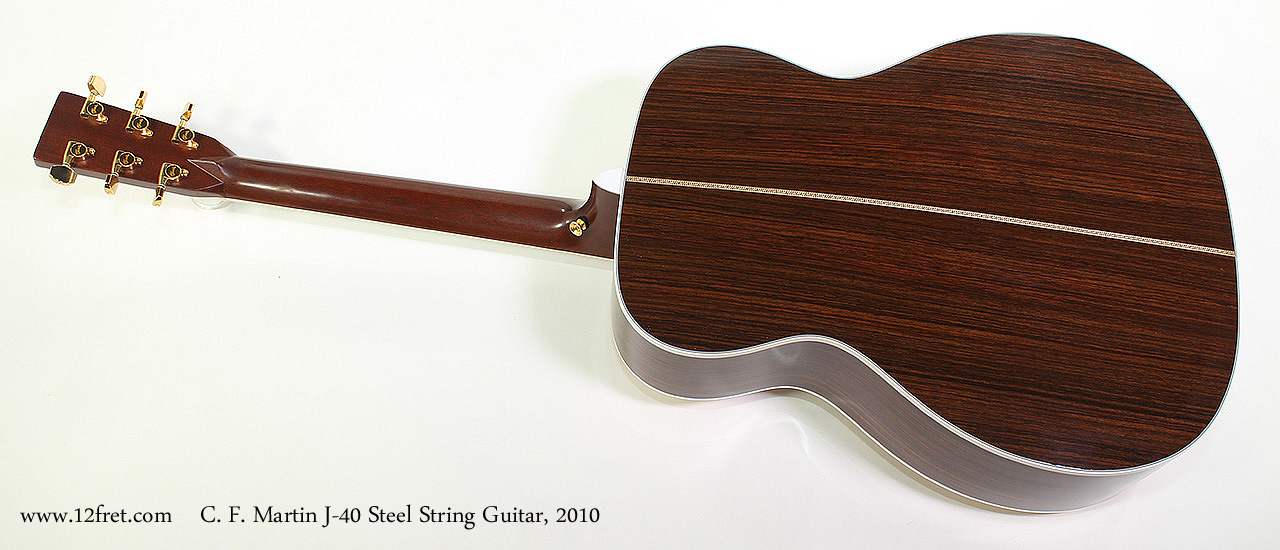 C. F. Martin J-40 Steel String Guitar, 2010 Full Rear View