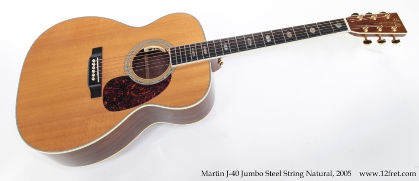 Martin J-40 Jumbo Steel String Natural, 2005 Full Front View