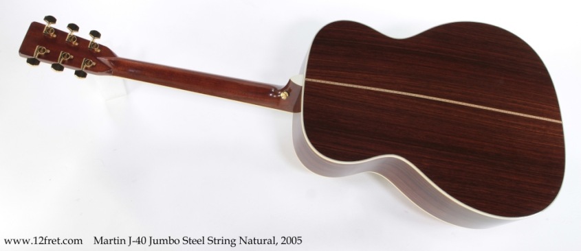 Martin J-40 Jumbo Steel String Natural, 2005 Full Rear View