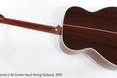 Martin J-40 Jumbo Steel String Natural, 2005 Full Rear View