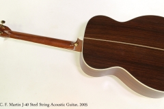 C. F. Martin J-40 Steel String Acoustic Guitar, 2005  Full Rear View