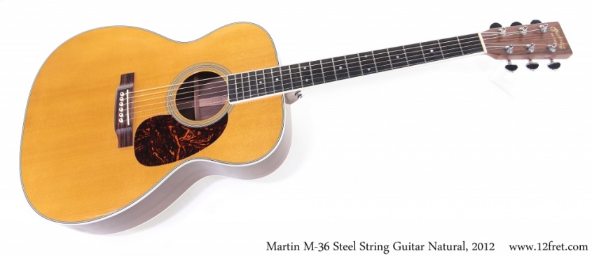 Martin M-36 Steel String Guitar Natural, 2012 Full Front View