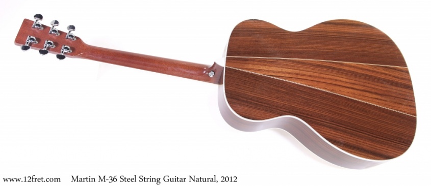 Martin M-36 Steel String Guitar Natural, 2012 Full Rear View