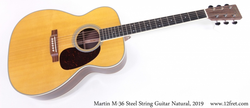 Martin M-36 Steel String Guitar Natural, 2019 Full Front View