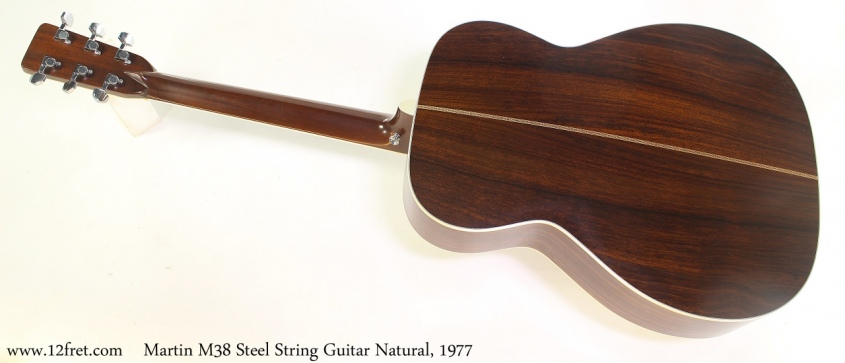 Martin M38 Steel String Guitar Natural, 1977 Full Rear View