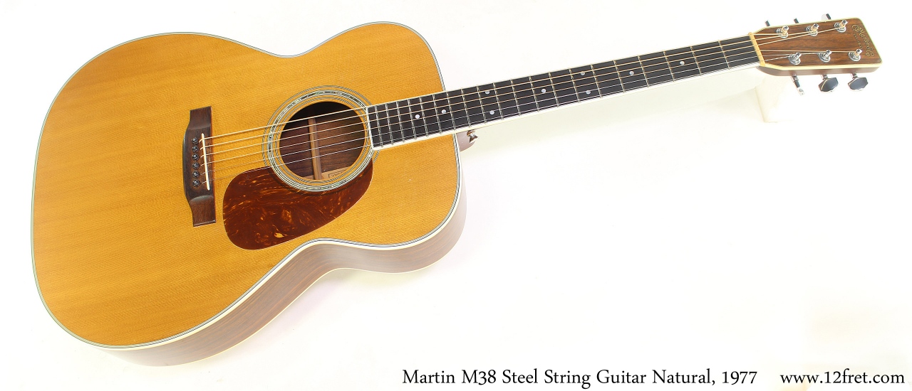 Martin M38 Steel String Guitar Natural, 1977 Full Front View