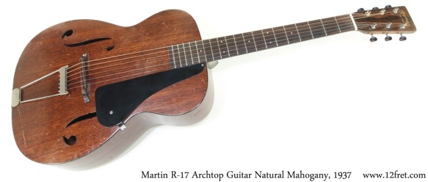 Martin R-17 Archtop Guitar Natural Mahogany, 1937 Full Front View
