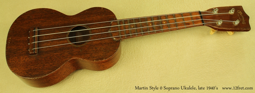 Martin Style 0 Soprano Uke late 1940s full front