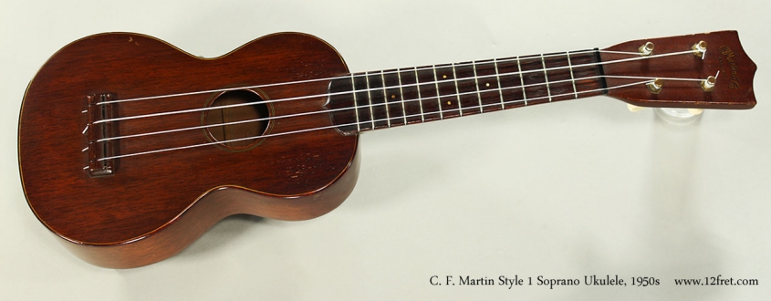 C. F. Martin Style 1 Soprano Ukulele, 1950s Full Front View