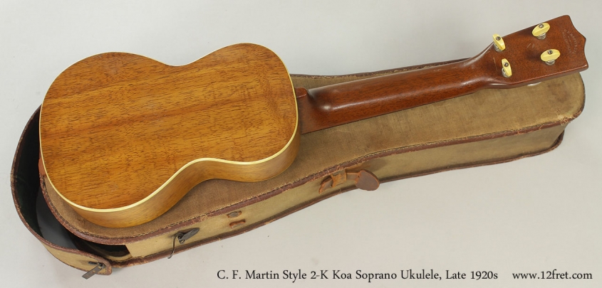 C. F. Martin Style 2-K Koa Soprano Ukulele, Late 1920s Full Rear View