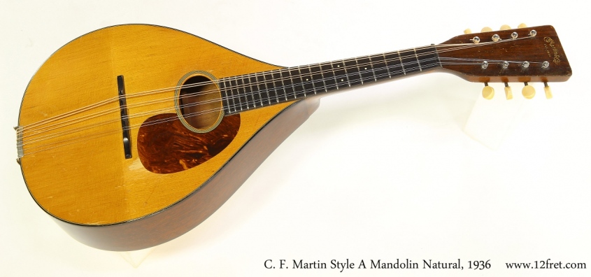 C. F. Martin Style A Mandolin Natural, 1936 Full Front View