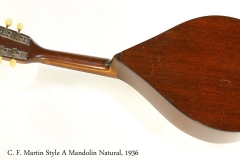 C. F. Martin Style A Mandolin Natural, 1936 Full Rear View