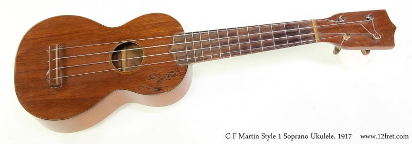 C F Martin Style 1 Soprano Ukulele, 1917   Full Front View