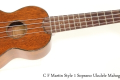 C F Martin Style 1 Soprano Ukulele Mahogany, 1950s   Full Front View