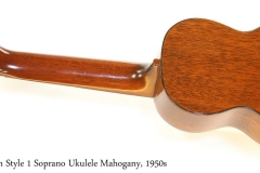 C F Martin Style 1 Soprano Ukulele Mahogany, 1950s   Full Rear View