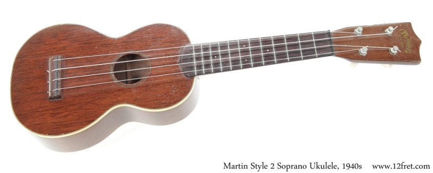 Martin Style 2 Soprano Ukulele, 1940s Full Front View