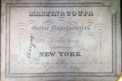 Martin & Coupa Guitar, 1840s Label View