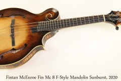 Fintan McEnroe Fin Mc 8 F-Style Mandolin Sunburst, 2020 Full Front View