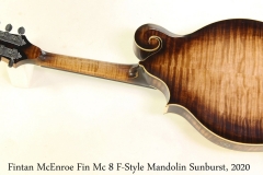 Fintan McEnroe Fin Mc 8 F-Style Mandolin Sunburst, 2020 Full Rear View