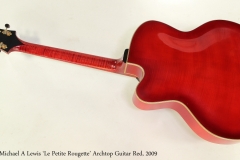 Michael A Lewis 'Le Petite Rougette' Archtop Guitar Red, 2009 Full Rear View