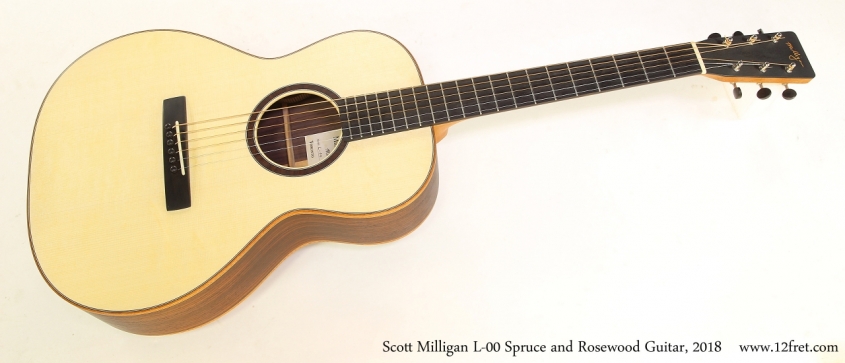 Scott Milligan L-00 Spruce and Rosewood Guitar, 2018   Full Front View