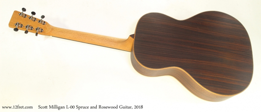 Scott Milligan L-00 Spruce and Rosewood Guitar, 2018   Full Rear View