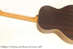 Scott Milligan L-00 Spruce and Rosewood Guitar, 2018   Full Rear View