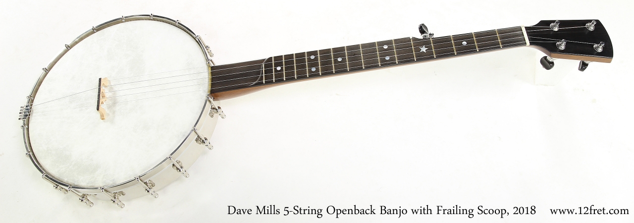 Dave Mills 5-String Openback Banjo with Frailing Scoop, 2018   Full Front View