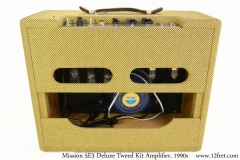 Mission 5E3 Deluxe Tweed Kit Amplifier, 1990s Full Rear View
