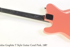 Modulus Graphite T Style Guitar Coral Pink, 1987 Full Rear View