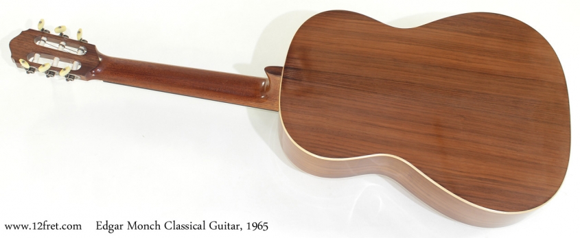 Edgar Monch Classical Guitar, 1965 full rear view