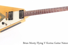 Brian Monty Flying V Korina Guitar Natural, 2020 Full Front View