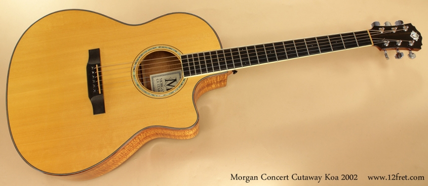 Morgan Concert Cutaway Koa 2002 full front view