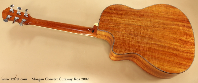 Morgan Concert Cutaway Koa 2002 full rear view