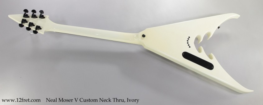 Neal Moser V Custom Neck Thru, Ivory Full Rear View