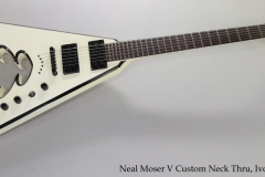 Neal Moser V Custom Neck Thru, Ivory Full Front View