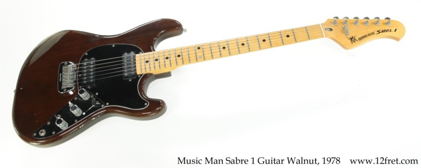 Music Man Sabre 1 Guitar Walnut, 1978 Full Front View