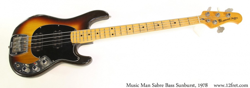 Music Man Sabre Bass Sunburst, 1978 Full Front View