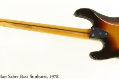 Music Man Sabre Bass Sunburst, 1978 Full Rear View