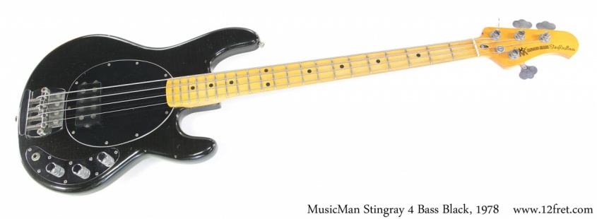 MusicMan Stingray 4 Bass Black, 1978 Full Front View