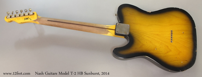 Nash Guitars Model T-2 HB Sunburst, 2014 Full Rear View