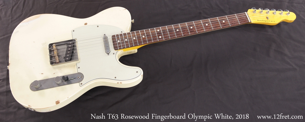 Nash T63 Rosewood Fingerboard Olympic White, 2018 Full Front View