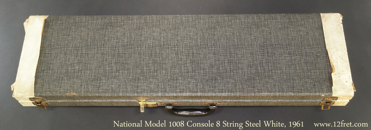 National Model 1008 Console 8 String Steel White, 1961 Case Closed View