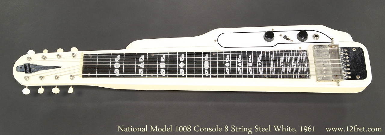 National Model 1008 Console 8 String Steel White, 1961 Full Front View