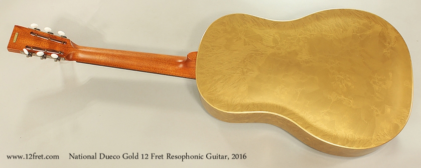 National Dueco Gold 12 Fret Resophonic Guitar, 2016 Full Rear View