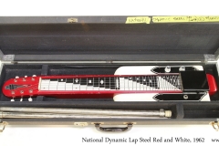 National Dynamic Lap Steel Red and White, 1962 Case Open View