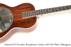 National El Trovador Resophonic Guitar with Hot Plate, Mahogany, 2015  Full Front View