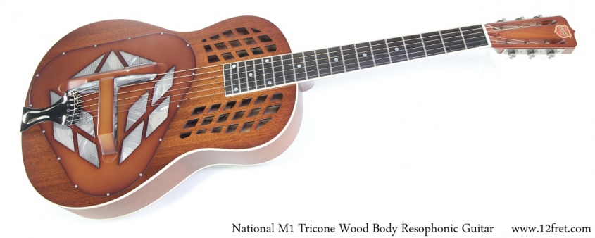 National M-1 Tricone Wood Body Resophonic Guitar Full Front View