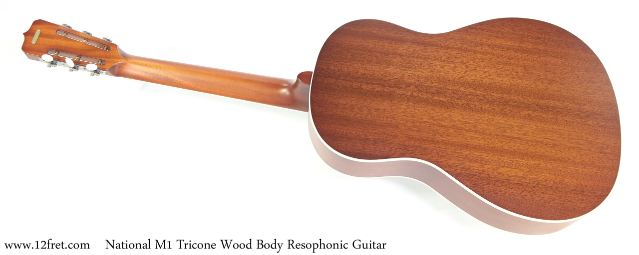 National M-1 Tricone Wood Body Resophonic Guitar Full Rear View